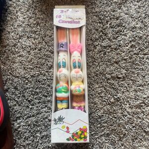Vintage Easter Bunny Candles 2-Pack 10 Inch Taper Rabbits Midwestern Home CW1709